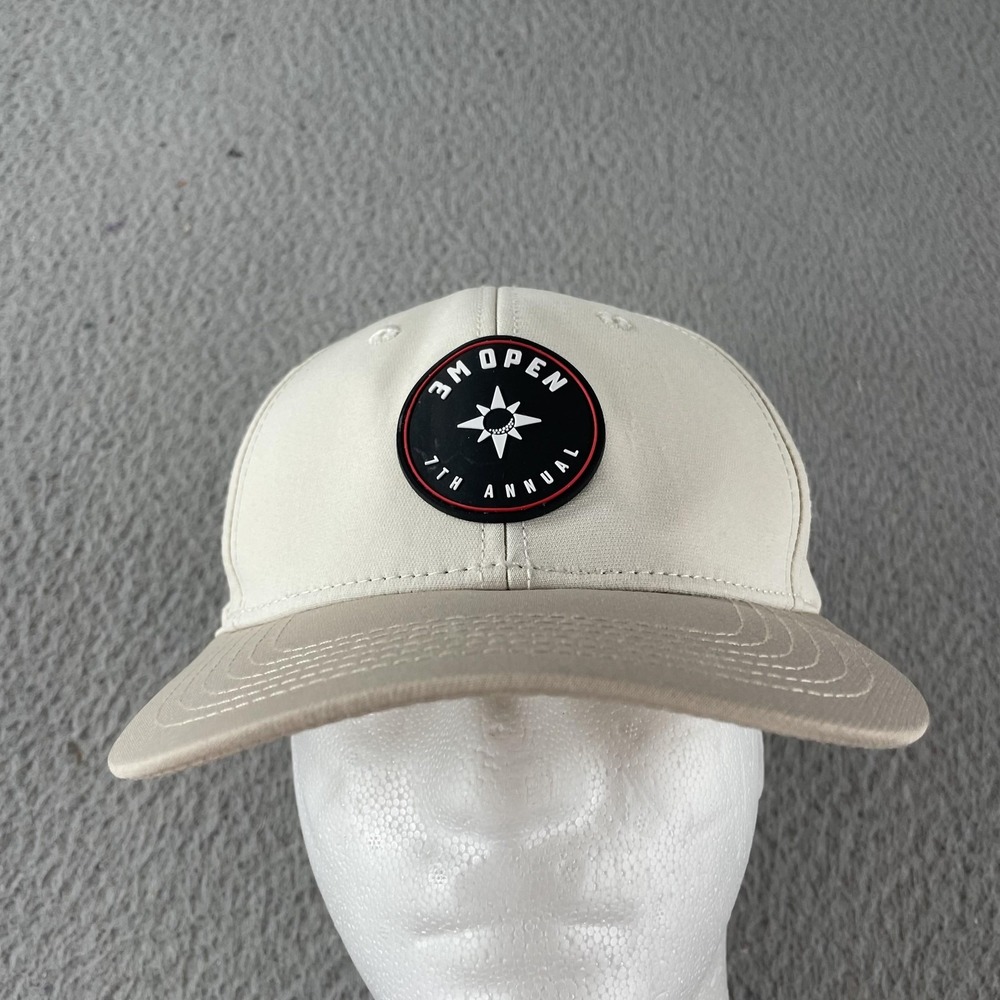 3M Open Hat Cap Snap Back Mens Cream UNRL Golf Tournament Cub Perforated Mesh